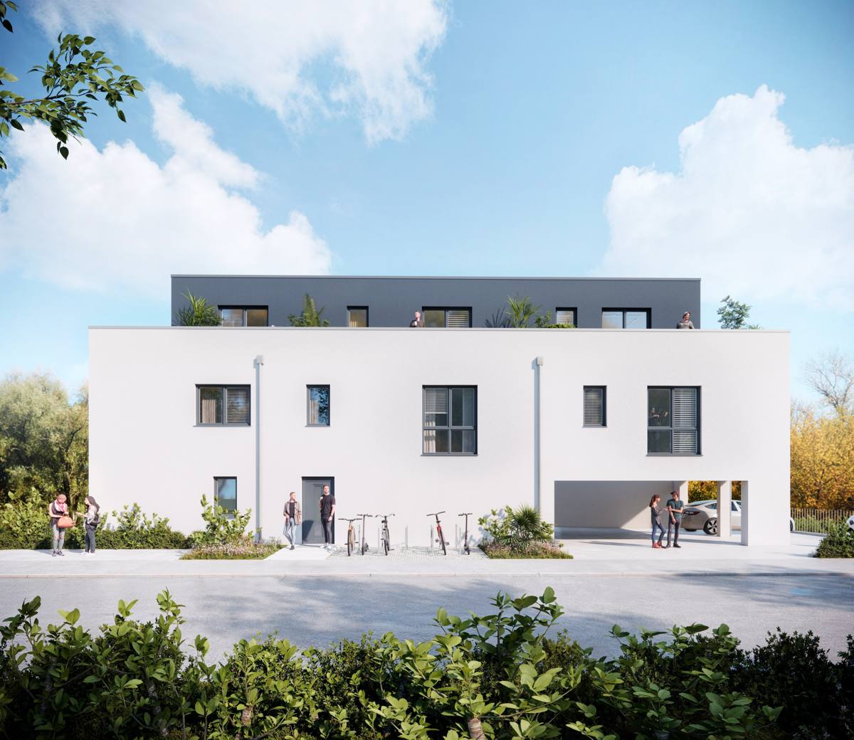 Neubau Starzenbachweg 16, Straßenansicht (Visualisierung)